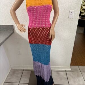 Colorful Knit Maxi Dress